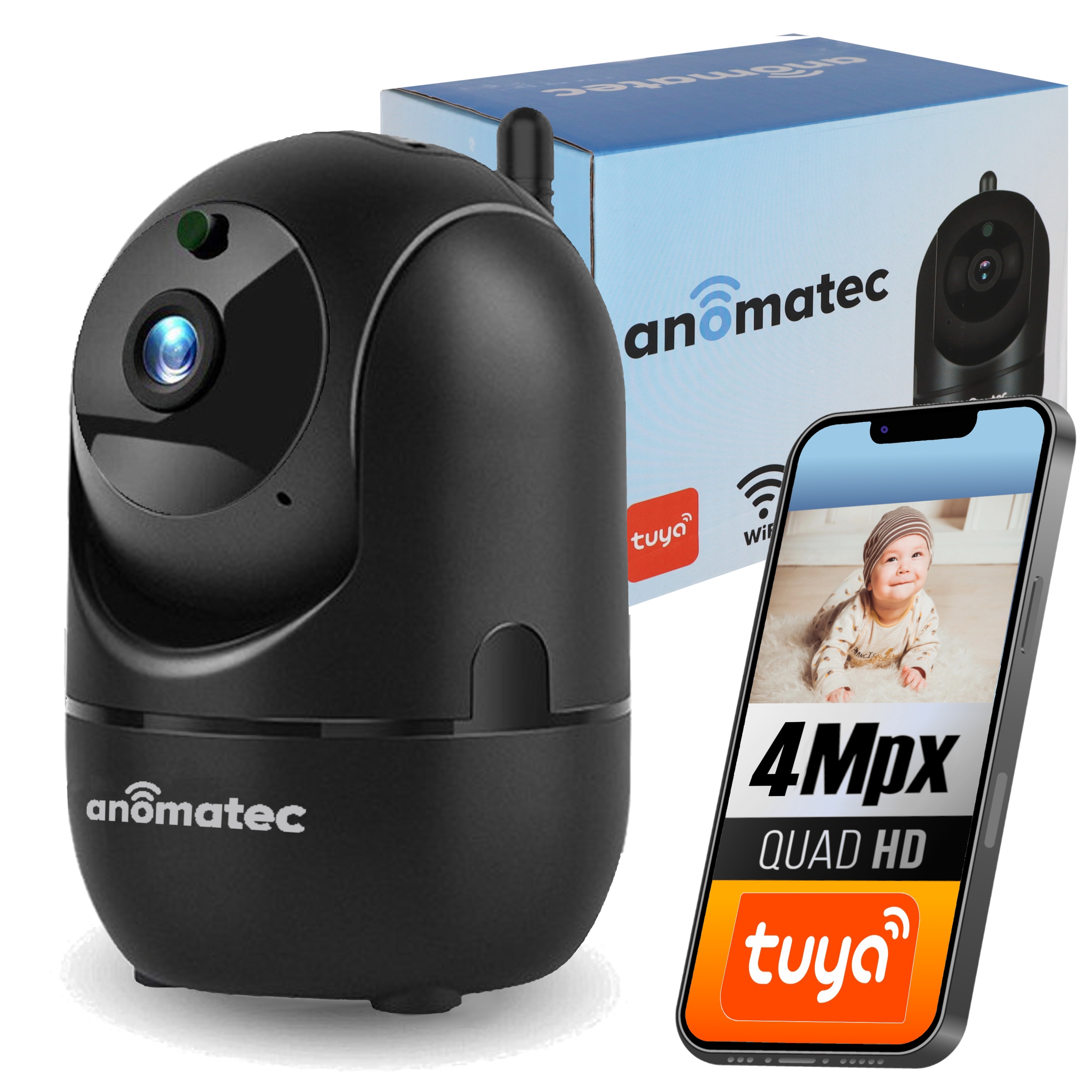 Anomatec WiFi vnútorná IP kamera AN-SDIP4036-TNs BEZDRÔTOVÁ NANNY TUYA 4Mp